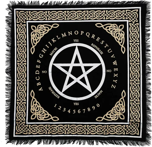 Miniatura 17 de Indian Consigners Paño de altar celta pentagrama brujería Alter Tarot Spread Top Cloth Wiccan Square Spiritual 18 por 18 Sagrado