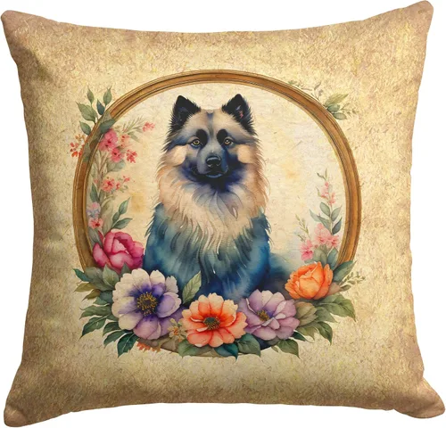 Miniatura 172 de Caroline's Treasures DAC2072PW1414 Affenpinscher and Flowers - Almohada decorativa de tela, lavable a máquina, para interiores y exteriores