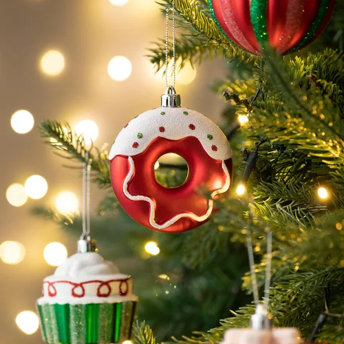 Miniatura 6 de Valery Madelyn Juego de adornos para árbol de Navidad, 16 unidades de bastón de caramelo rojo, verde y blanco, inastillables, decoración de árbol