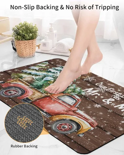 Miniatura 5 de Tapete de baño de Navidad para bañera, antideslizante, de secado rápido y absorbente, de tierra de diatomeas, fregadero, cocina, sala de estar
