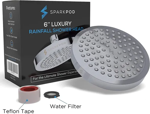 Miniatura 5 de SparkPod Cabezal de ducha – Lluvia de alta presión – Diseño de lujo de alta calidad – Instalación en 1 minuto – Reemplazo ajustable fácil de limpiar