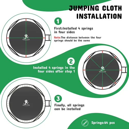 Miniatura 6 de Polar Aurora Trampolín para exteriores de 10 pies, 12 pies, 14 pies, 16 pies, con red de seguridad, almohadilla de resorte engrosada, trampolín