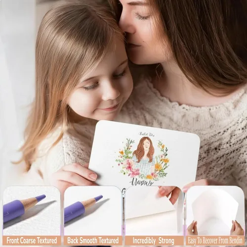 Miniatura 5 de 50 juegos de papel de acuarela, tarjetas de acuarela de 4 x 6 pulgadas con sobres, papel de color de agua de 140 libras/10.58 oz/m², suministros