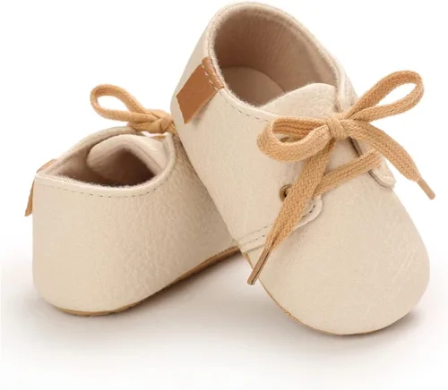 Miniatura 6 de WILLFUN Zapatos de piel sintética para bebés y niñas suela de goma suave con cordones zapatos Oxford para cuna para niños pequeños que caminan