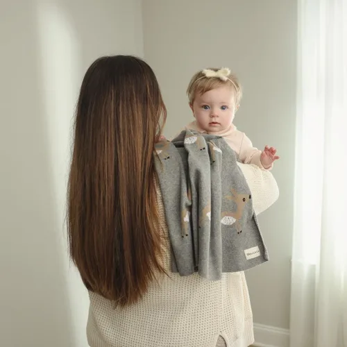 Miniatura 4 de Manta de punto para bebé, 100% algodón, suave, acogedora, para envolver cuna, manta de regalo para recién nacidos, bebés, niños pequeños, unisex 12