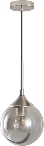 Miniatura 13 de KCO Lighting - Lámpara colgante moderna de globo de 1 luz, luz colgante de vidrio ahumado individual grande de mediados de siglo, latón cepillado