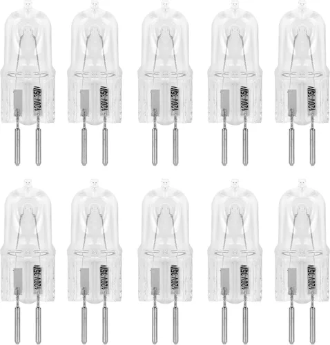 Paquete de 10 unidades transparentes regulables T4 Q35/GY6.35/CL/120V GY6.35 JCD 35 W 35 W 120 voltios bombilla halógena eléctrica cera fusión