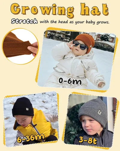 Miniatura 4 de FURTALK Gorro de invierno con forro polar para bebés de 0 a 8 años