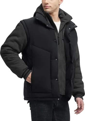 Miniatura 8 de Abrigos de Invierno para Hombres Chaquetas de Invierno Resistentes al Agua Abrigadas Gruesas Aisladas con Capucha Abrigo a Prueba de Viento