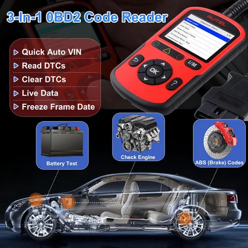 Miniatura 4 de Autel AL549 OBD2 - Lector de código de escáner con diagnóstico ABS y prueba de batería, código de falla del motor de verificación y reinicio