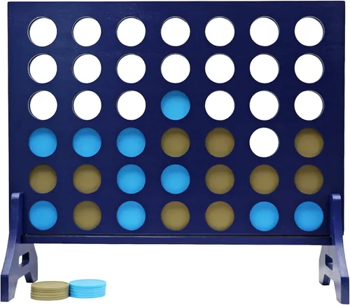 Miniatura 86 de Tailgating Pros Cuatro en una fila gigante azul marino premium con funda de transporte – Juego de patio al aire libre de gran tamaño – ¡Muchos