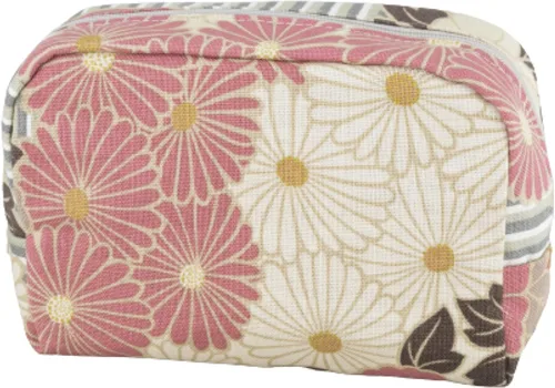 Miniatura 9 de Corazon - Bolsa de maquillaje pequeña (flor retro / caja) fabricada en Japón, diseño de kimono japonés, lindo diseño floral con cremallera