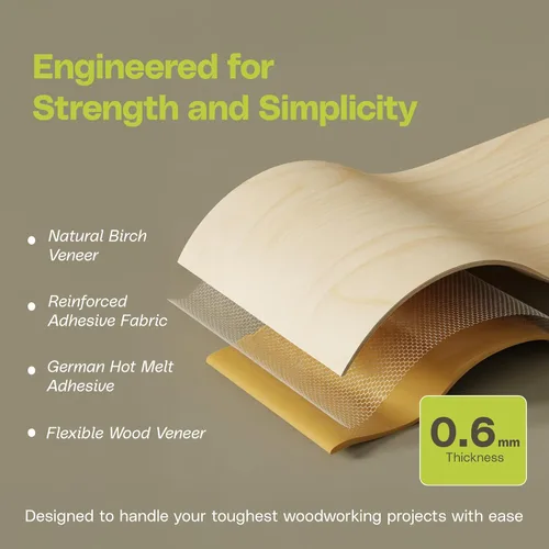 Miniatura 5 de Edge Supply Birch Rollo de 1 pulgada x 250 pies – Cinta de chapa de madera prepegada para planchar – Cinta de borde de chapa de madera con adhesivo