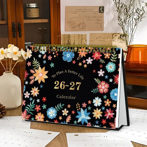 Miniatura 6 de Calendario de escritorio pequeño 2026-2027, calendario de escritorio 2026 de pie, de abril de 2026 a junio de 2027, 8 x 6 pulgadas, calendario