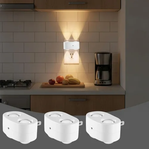 BMXKPO Luz nocturna enchufable a la pared, paquete de 4 luces LED nocturnas, luces nocturnas con enchufe giratorio, sensor de luz del atardecer al