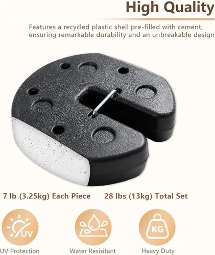 Miniatura 2 de C-Hopetree Pesas Portátiles de Servicio Pesado de 28 libras para Patas de Carpa Gazebo Emergente al Aire Libre, Negro, Juego de 4