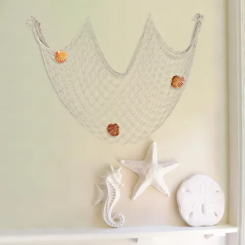 Miniatura 4 de Paquete de 2 Decoraciones de Red de Pesca para Fiesta Beige