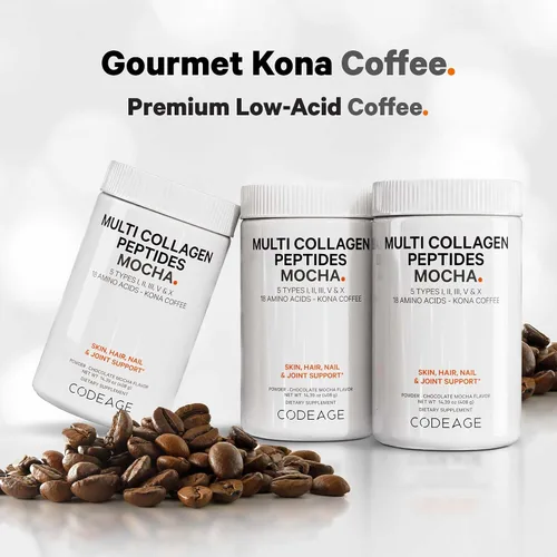 Miniatura 4 de Codeage Proteína en polvo de péptidos de colágeno múltiple, café instantáneo de chocolate moca - Bebida y batido gourmet de café Knoa - Colágeno