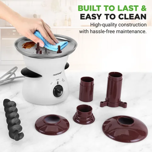 Miniatura 4 de Nutrichef Fuente de fondue de chocolate de 3 niveles, máquina calentadora eléctrica de chocolate inoxidable, chocolate caliente y derretido