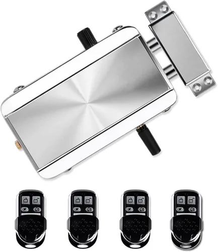 Miniatura 8 de Cerradura de puerta electrónica, cerradura de puerta antirrobo de aleación de zinc con 4 controles remotos, cerradura de control remoto inteligente