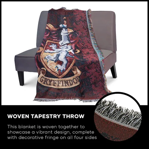 Miniatura 9 de Northwest Manta Tapiz Tejida de Harry Potter, Decoración del Hogar de Diseñador, Moderno, Regalo Único, 48" x 60", Escudo de Gryffindor