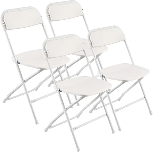 Miniatura 10 de VEVOR Juego de 4 sillas plegables, sillas plegables con cojín acolchado, sillas de fiesta portátiles con marco de metal reforzado, asiento apilable