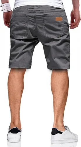 Miniatura 2 de JMIERR - Pantalones cortos informales para hombre, pantalones cortos de golf, pantalones chinos con cordón, de tela de sarga elástica, para verano