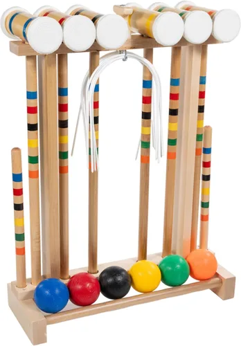 Deluxe Amish Made Croquet Set Juego - 6 jugadores - Madera dura duradera - por Framco