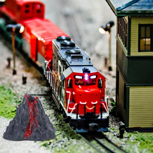 Miniatura 2 de Toyvian Juguete de modelo de volcán realista, figura de volcán de lava de simulación de 2.76 pulgadas para proyectos de ciencia, dioramas escolares