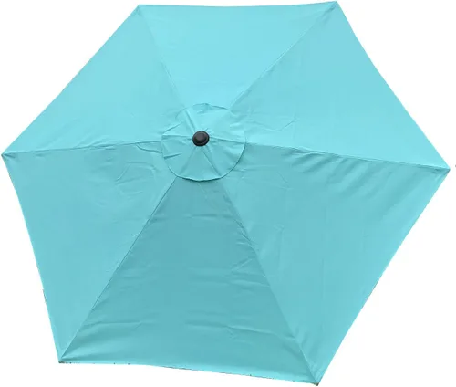 BELLRINO DECOR - Cubierta de toldo para sombrilla de patio de 7.5 pies con 6 varillas de repuesto, fuerte y gruesa (solo toldo), color azul pavo real