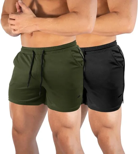 TEZO Pantalones cortos de entrenamiento para hombre, 5 pulgadas, para gimnasio, atletismo, correr, entrenamiento, de secado rápido, pantalones