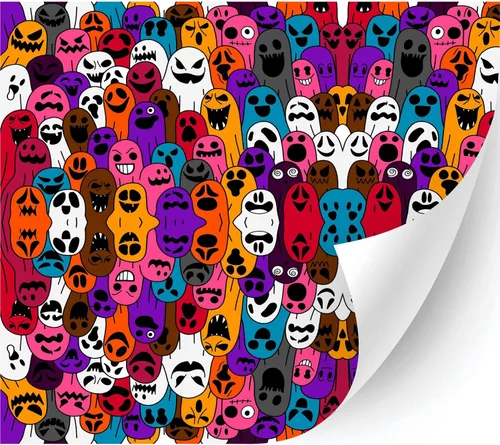 Miniatura 48 de HTV4U Puff - Vinilo de transferencia de calor con estampado de Halloween (azul Dia de Muertos, 12 x 12 pulgadas), vinilo 3D estampado para planchar