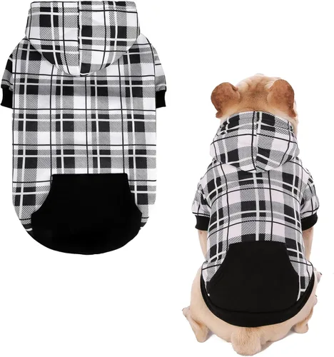 Miniatura 12 de EXPAWLORER - Sudadera con capucha para perro, estilo británico, suave y cálido con agujero para la correa, para clima frío, abrigo de invierno