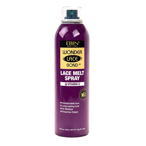 EBIN NEW YORK Wonder Lace Bond - Aerosol para derretir encaje, vitamina E + biotina, spray adhesivo de sujeción extra firme para peluca, acabado