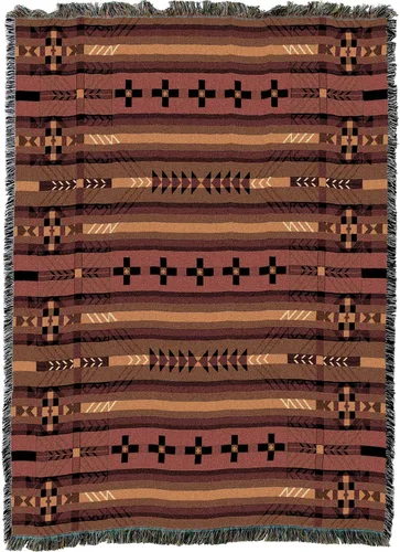 Miniatura 4 de Pure Country Weavers Antelope Ridge Earth - Manta inspirada en los nativos americanos del suroeste, manta de tapiz de regalo tejida de algodón
