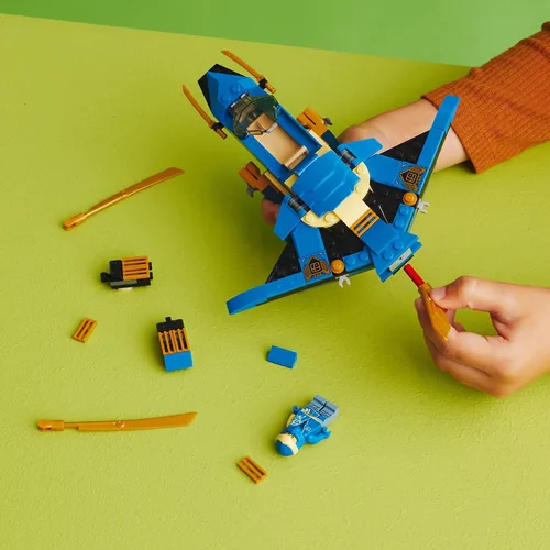 Miniatura 3 de LEGO NINJAGO Jay’s Lightning Jet EVO 71784, Avión de Juguete Actualizable, Set de Construcción de Avión Ninja, Idea de Regalo de Cumpleaños