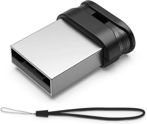 Miniatura 12 de RAOYI Paquete de 5 unidades de 16GB USB 3.0, unidad flash USB mini ultra delgada con cordón - Negro