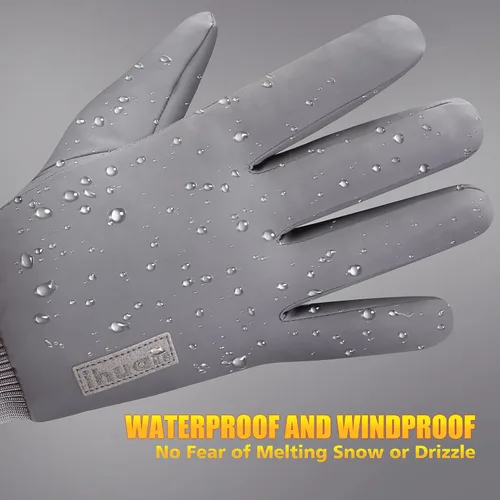 Miniatura 5 de ihuan Guantes de invierno para hombres y mujeres guantes de clima frío para correr ciclismo guantes impermeables para nieve cálidos dedos