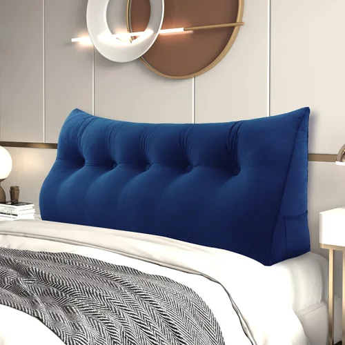 Miniatura 13 de Almohada de Cuña para Cabecero, Almohada Bolster Grande para Lectura, Almohadas para Sentarse en la Cama para Adultos, Cojín Triangular de Amarillo