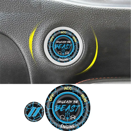 Miniatura 3 de Cubierta de botón de arranque para Dodge Challenger Charger Durango Accesorios 2015-2025 - Kit de interruptor de encendido del motor, accesorio