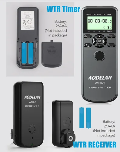 Miniatura 7 de AODELAN Mando a distancia inalámbrico para cámaras Nikon, temporizador remoto cable de liberación del obturador para Z9 D5 D6 D800 D810 D850