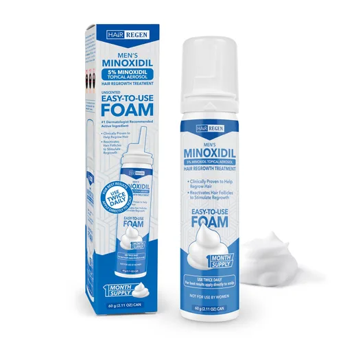 Miniatura 4 de Hair Regen Minoxidil Foam para hombres 5% - Tratamiento de crecimiento del cabello para hombres para él - Espuma tópica Minoxidil para hombres