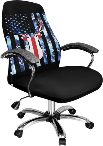 Miniatura 29 de Funda para silla de oficina de mármol morado, lavable, funda para silla de escritorio, fundas para silla de computadora para silla giratoria, silla