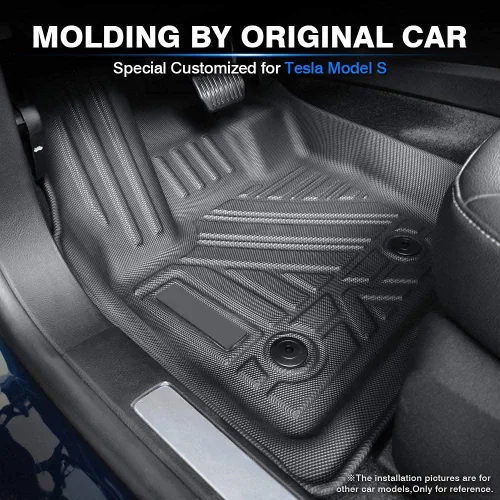 Miniatura 5 de KUST Alfombrillas para Tesla Model S 2012-2024 2025 (no para cuadros/de largo alcance), revestimientos de suelo de ajuste personalizado, protección