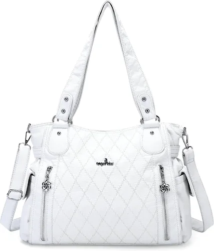 Miniatura 28 de Angel Kiss Bolsos para mujer con tiras en la parte superior, bolso estilo Hobo, bolsas de hombro espaciosas y casuales, cartera estilo Tote de PU
