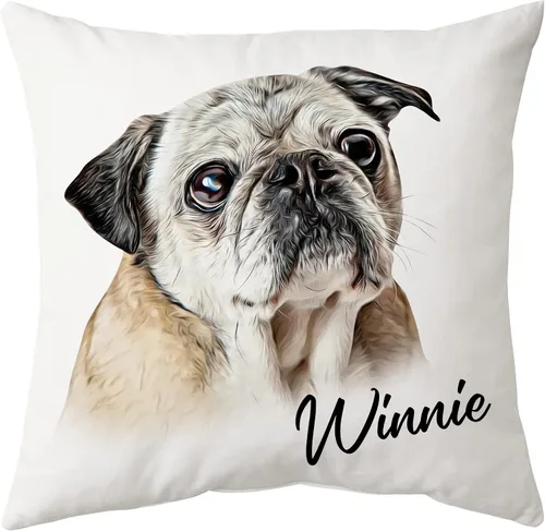 Miniatura 14 de Hyturtle Almohada personalizada para mascotas con inserto de 12 x 12 pulgadas impreso de doble cara, almohada para perros con imagen, almohadas