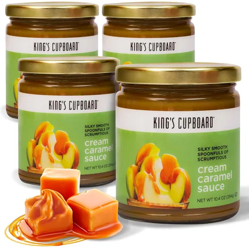 Miniatura 8 de King's Cupboard Salsa de caramelo crema - La salsa perfecta para helado, salsa de frutas, cobertura de postres, llovizna de caramelo para café, sin