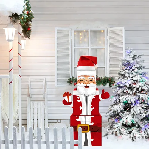 Miniatura 5 de 7 cajas apilables de Nochebuena, cajas de Navidad apilables con temática de Papá Noel, cajas de papel para el hogar y fiesta