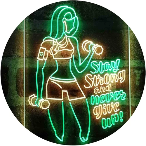 Miniatura 11 de ADVPRO Fitness Club Gym Stay Strong Never Give Up Dual Color LED Neon Sign azul & rojo 8 x 12 pulgadas st6s23-i4043-br