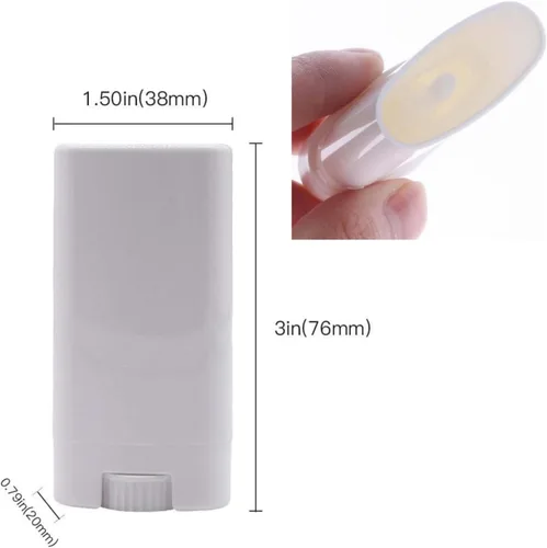 Miniatura 2 de Sxminer - 30 unidades de 0.5 fl oz de desodorante blanco vacío, tubo ovalado de bálsamo labial, tubos recargables de plástico, tubo de lápiz labial